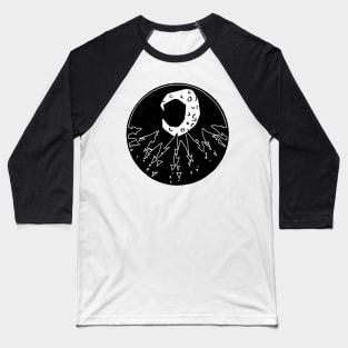 Moon Over Forest Baseball T-Shirt